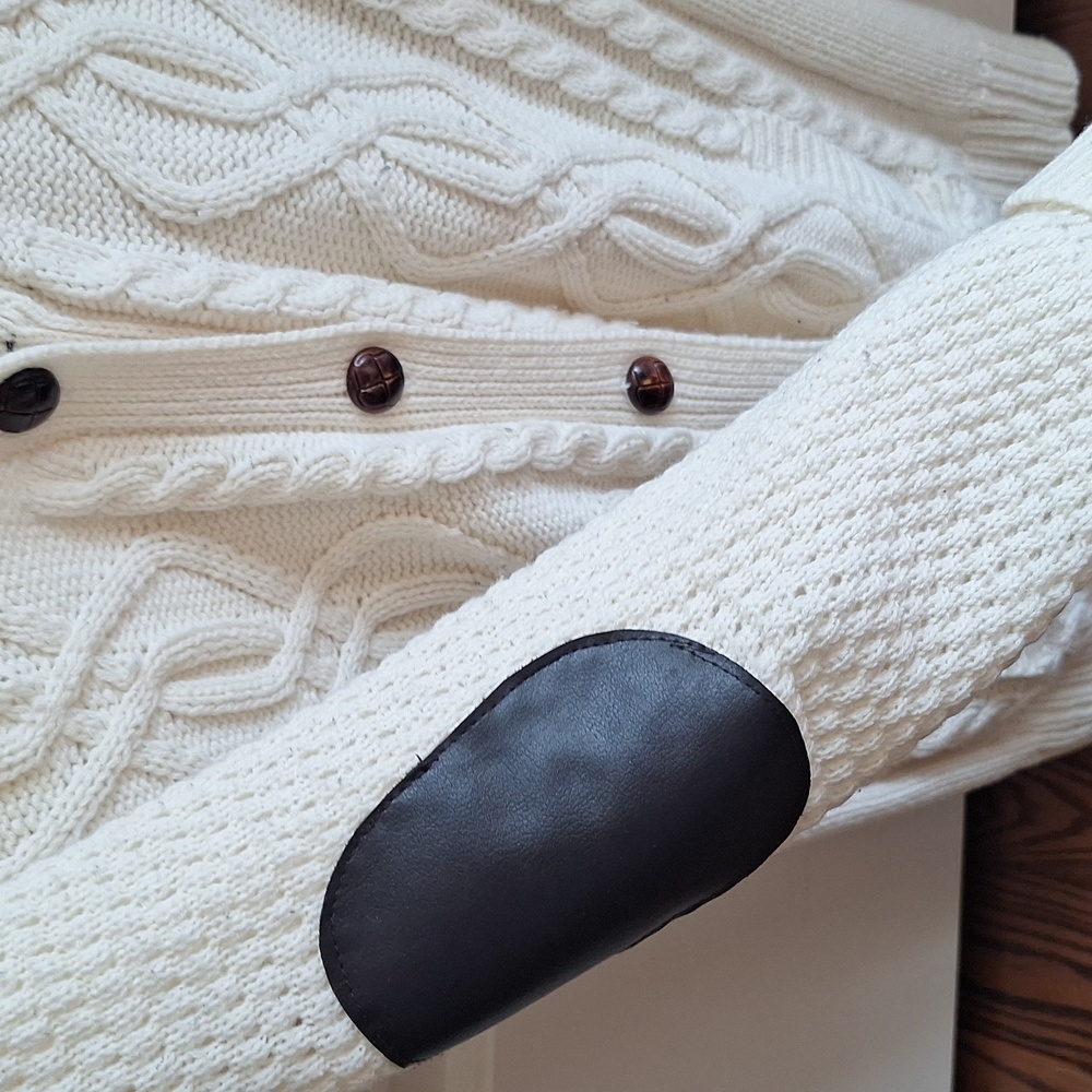 Streetwear Society Off-white/Cream Cable knit style cardigan - Picture 3 of 8